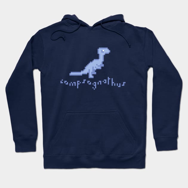 Pixel Art Compsognathus Hoodie by Trijucre